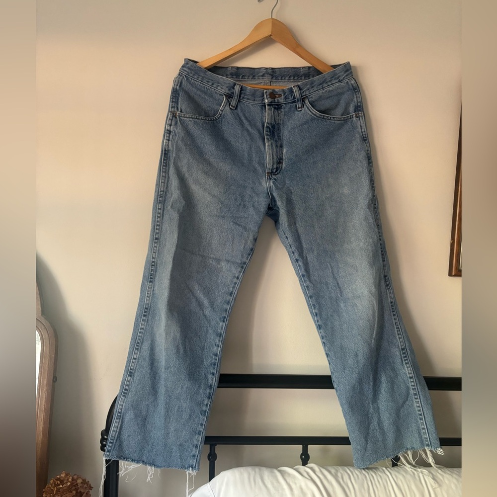 Vintage Rustler Cotton Light Wash Straight Leg Jeans